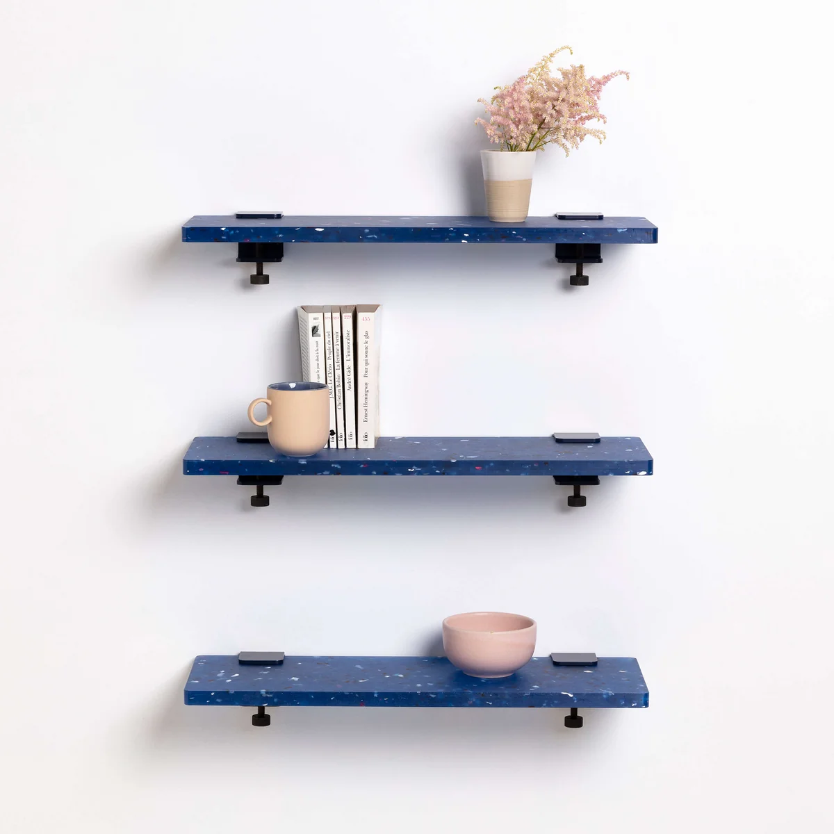 Recycled plastic storage shelves made by Luther Plastics