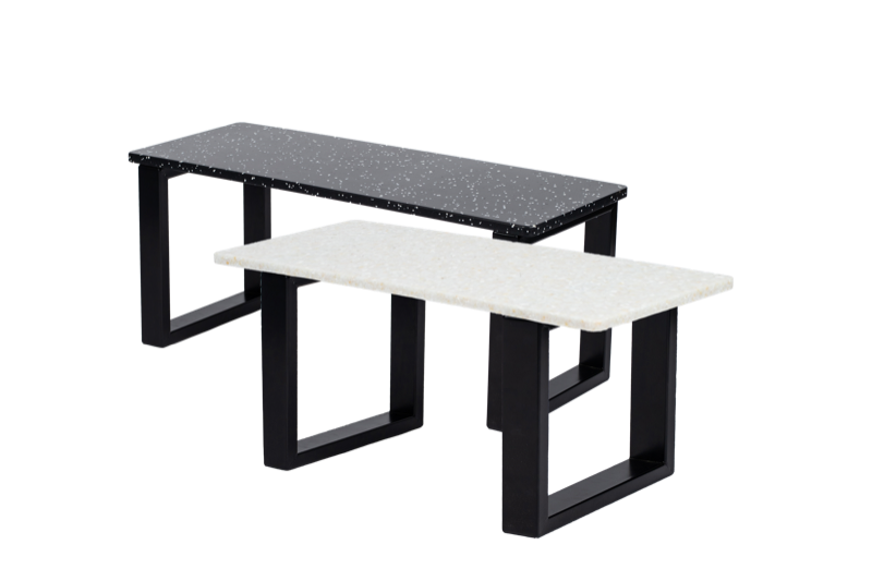 Recycled plastic tables made by Luther Plastics